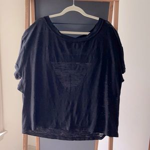 Free people open back black top